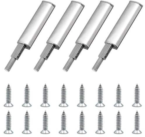 Paquete de 4 Abridor de Puerta Push to Open, Abridores de Puerta de Empuje, Amortiguador de Puerta de Gabinete, Captador de Resorte de Cajón de Muebles Magnéticos para Muebles, cajones, Puertas