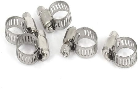 Clips Klemmen Rohrclip, Rohrschellen, 8 mm bis 12 mm, Bereich 8 mm, zuverlässige Wirksamkeit, Bandbreite, Edelstahl-Schlauchschelle, 5 Stück