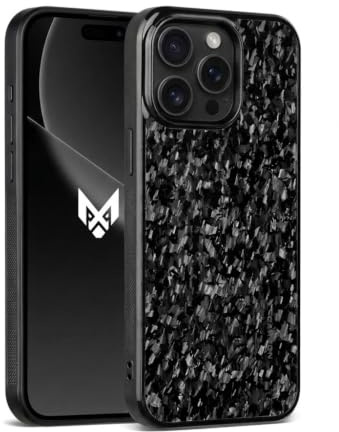 Exawo geschmiedete Carbon Handyhülle Kompatibel mit iPhone, iPhone Pro, iPhone Pro Max, iPhone Plus 16, 15, 14, 13, 12 MagSafe 3-Schutz-Schichten I Slimfit (geschmiedetes Carbon, iPhone 16)