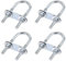 MACHSWON Round U-Bolt,4 Set Zinc Plated Alloy Steel M6 U Bolts 25mm(1) Inner Width 70mm Length with Nuts and Frame Plate for Automobiles Boat Trailer