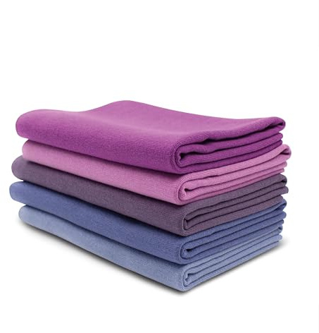 VmG-Store 5x 0,25m Bündchenstoff Schlauchware Lila Set 70cm breit | Bündchen aus 95% Baumwolle & 5% Elasthan - 275 g/m² elastisch & formstabil für Kleidung Mützen Loops Pumphosen DIY Jersey