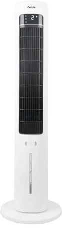 Fácula - Climatizador Evaporativo de Torre Glaciar | Depósito 3l | Aromaterapia | 3 velocidades | Temporizador | Mando
