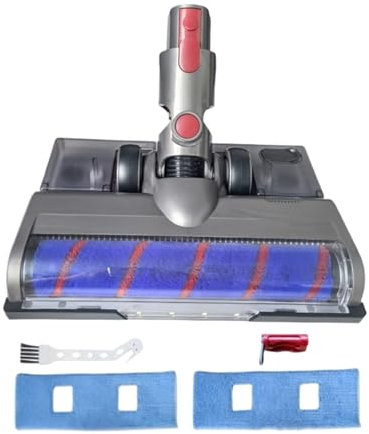 Compatible Con Dyson V7, V8, V10, V11 Y V15. Accesorio De Aspiradora Con Cabezal De Cepillo Giratorio Suave, Luces LED For Polvo, Tanque De Agua Y Mopas.
