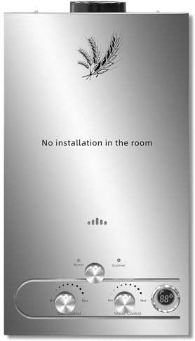 18L Scaldabagno a Gas GPL,con Modalità Inverno ed Estate,Caldaia a Gas da 36KW a Parete senza Serbatoio Scaldacqua Istantaneo,Scaldabagno Gas di Petrolio Liquefatto,Uscita Dell'acqua Calda 18L/min