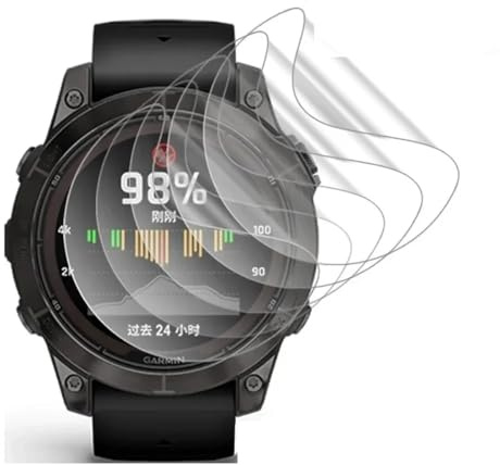 [5 piezas] Película hidrogel Protector de pantalla para Garmin Fenix 7 / fenix 7 Sapphire Solar, Smartwatch Película tpu de protección transparente flexible de alta definición [sensible al tacto]
