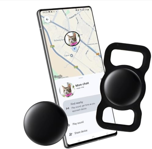 Bixar GPS-Tracker mit Bluetooth für Tiere Hunde und Katzen, wasserdicht IP67, kompatibel mit Apple Find My und Google Find Hub Android, Befestigung Halsband inklusive, ohne Abonnement, CR2032-Batterie