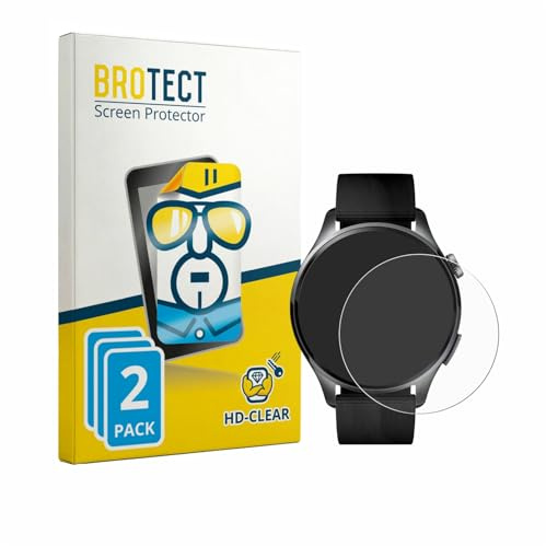 BROTECT Schutzfolie für Xiaomi Watch 5 | (47 mm) 2 Stück Transparenter Displayschutz Made in Germany Klare Displayschutz-Folie Clear Einfache Montage Case-Friendly