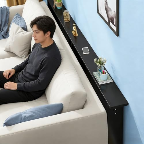 Regal Hinter Sofa Moderner Schmaler Tisch Hinter Couch mit Stauraum, Schlankes Lückenfüller Regal Wohnzimmermöbel, Konsolentisch für Flur/ Eingangsbereich/ Büro(Style B,100x10x65CM (39.4x4x25.6))