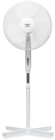 45W Pedestal Fan 90° Oscillation 3 Speed Settings Adjustable Height 16 Stand Fan Powerful Airflow and Quiet Operation Electric Cooling Fan For Home & Office