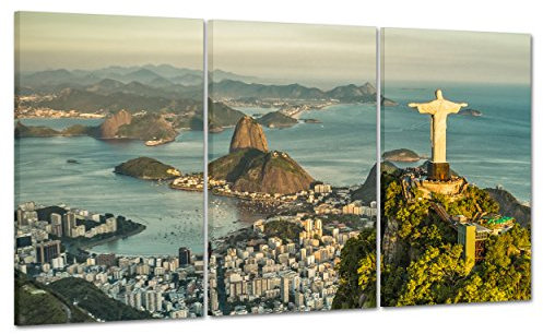 Bild auf Leinwand Canvas – Gerahmt – fertig zum Aufhängen – Rio De Janeiro – Brazile – Cristo Redentor 100x50cm