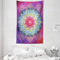 ABAKUHAUS Mandala Wandteppich und Tagesdecke, Geometrische Zickzack-Form aus Weiches Mikrofaser Stoff Waschbar ohne Verblassen Digitaldruck, 140 x 230 cm, Lila Blau