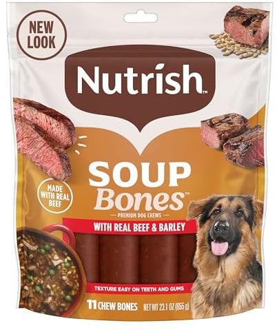 Nutrish Soup Bones Beef Dog Chews, 23.1 oz. Bag (11 Treats) (Rachael Ray)