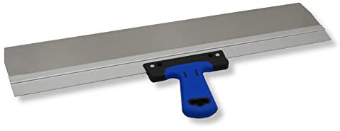DEWEPRO Breitspachtel 600 x 95 mm – Edelstahlblatt 0,4 mm, Softgriff, stabile Aluhalterung – Profi Flächenspachtel für Spachtelarbeiten & großflächiges Glätten