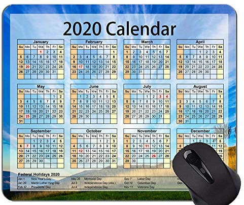 2020 Galaxy Kalender Gaming Mouse Pad, Prairie Mountain Peak unter dem Motto Mauspad mit genähtem Rand