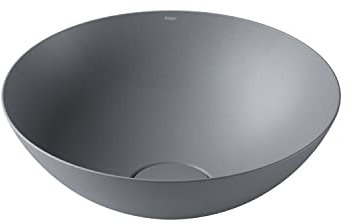 Alape˘ Waschschale, Waschbecken Nordic Matt aus glasiertem Stahl, hygienische Oberfläche, rund Ø 36 cm, Höhe 13,7 cm, ohne Hahnloch, ohne Überlauf, inklusive Ventilkappe glasiert in Beckenfarbe