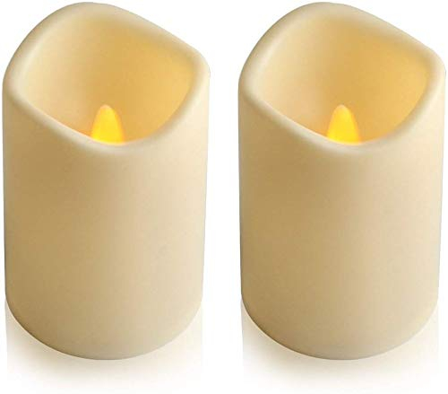 Flammenlose LED-Kerze von Eleoption für den Außenbereich mit eingebautem 6-Stunden-Timer, tägliche automatische EIN- und Ausschaltung, flackernde Stumpenkerzen, batteriebetrieben (6 PCS)