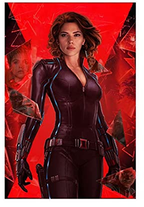 Black Widow Natasha Romanoff Scarlett Johansson Filmcover 12 Leinwand-Poster Schlafzimmer Dekor Sport Landschaft Büro Raum Dekor Geschenk Unframe:12×18inch(30×45cm)