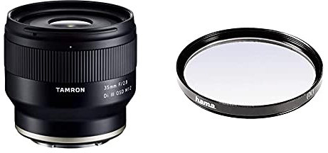Objectif TAMRON - 35mm F/2,8 Di III OSD M1:2 - Monture Sony FE & Hama Filtre UV (Anti-UV et Protection, Compensation 2X, Traitement antireflet, pour objectifs d'appareils Photo 67 mm, O-Haze) Noir