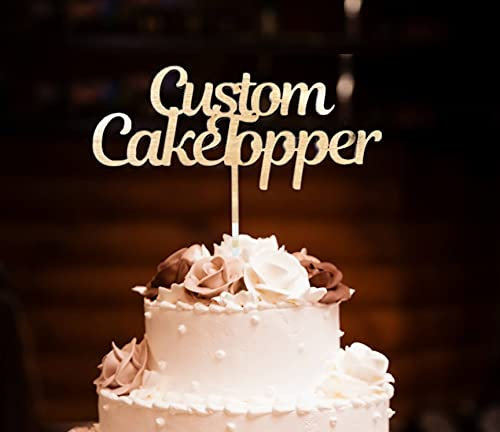 Pet-Jos Cake Topper Personalisierte Happy Birthday Geburtstag Hochzeitstorte Hochzeit Holz Geburtstagstorte Alles Gute Party Dekoration Wooden Wedding Custom Perosnalized