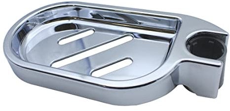 KEABATH Asta doccia portasapone, asta doccia portasapone, doccia sapone vassoio clip on per bagno doccia palo sapone fit con 22mm doccia Round rail pole