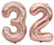 40 Zoll Luftballons Zahl 32 Rose Gold, Nummer 32 Luftballon Rosegold frau Luftballons 32. Geburtstag deko frauen Folienballon 32 Rose Gold 32 Ballons Große, Riese Heliumfolie Ballon 32 (number 32)