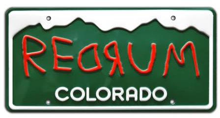 Celebrity Machines The Shining | REDRUM | Metal Stamped License Plate