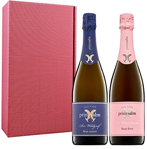 Prinz Salm 2er Sekt Geschenkset Selektion je 1x0,75l VDP.Sekt - Wildgraf Pinot Brut Nature + Principessa brut | Selektion: Wildgraf Pinot Brut Nature 0.75 l und Principessa Brut 0.75 l