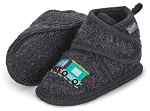 Sterntaler Baby - Jungen Hausschuhe Eisenbahn Babyschuh, Eisengrau, 20 EU