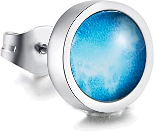 Skcess Ohrringe Männer Silber, Ohrclip Ohrring Edelstahl 12 Sternzeichen Hahn Schmuck Männer