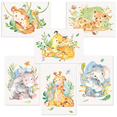 CreativeRobin Süßes Afrika Baby-Tiere Poster-Set I Kinderzimmer Deko