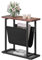 Jehiatek Narrow Side Table with Fabric Storage Organizer Holder, Small Sofa End Table, Bedside Slim Side Tables for Living Room, Bedroom, Space Saving