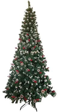 Árbol Pino Navidad Verde nevado 210 cm 1000 Puntas