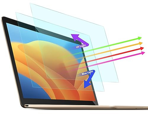 PYS 2 Stück Anti Blaulicht Schutzfolie für MacBook Air 13 Zoll (2018 2019 2020 M1) MacBook Pro 13 Zoll (M2 M1 2016–2022) 13,3 Zoll Laotop 16: 10 Augen Blendschutzfilter