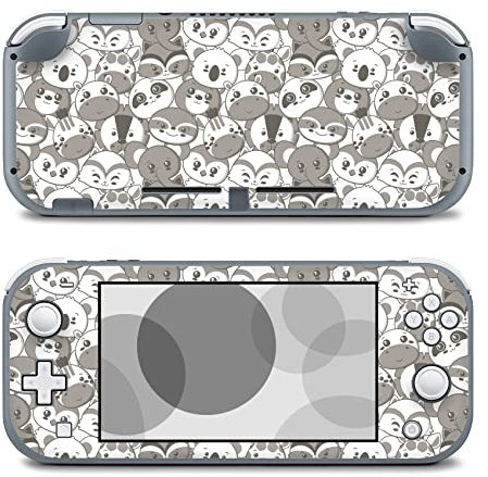 Finest Folia Pellicola protettiva compatibile con Nintendo Switch Lite, per console di gioco, autoadesiva, protezione contro graffi, R203 (20 volti animali)