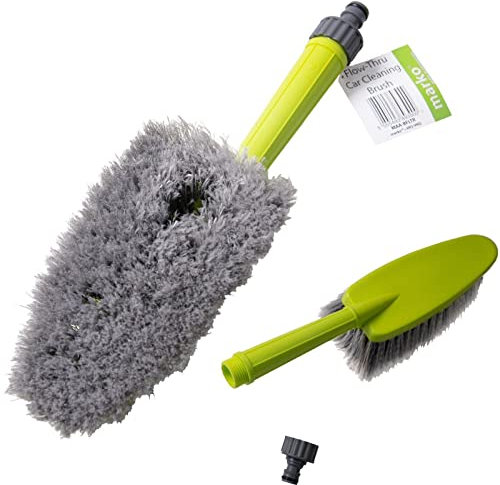 Car Wash Water Fed Flow Thru Brush Soft Bristle Detailing Wheel Cleaner with Hose Attachment
