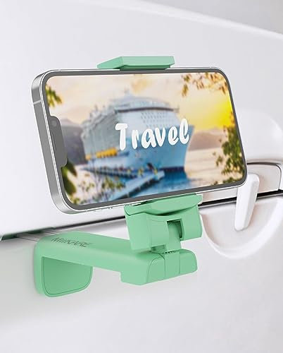 MiiKARE Kompakt Handy Halterung,Verstellbare Klemmhalterung,Flugzeug Halterung,Tragbarer Handy Stander,Smartphone Halterung Kompatibel mit i'Phone15/14 Pro Android,für Flugzeug,Küche,Büro-Grün