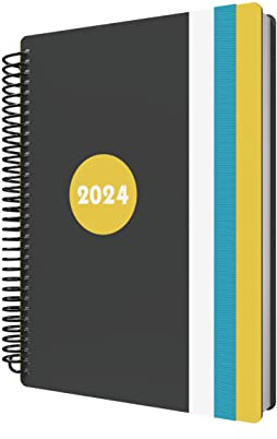 Collins Delta Terminplaner 2024 A5 Tag pro Seite (mit Terminen) - Lifestyle-Planer und Organizer für Büro, Arbeit, persönlich und Zuhause - Januar bis Dezember 2024 Terminplaner - Täglich - Gelb -