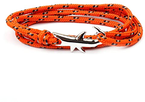 Bysonglezai Armbänder Herren Armband Armreif Geschenk Damen Verstellbares Mehrschichtiges Seil Hai-Anker-Armband Männer Frauen Paracord Camping 5