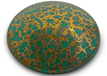 1 stk Handgefertigte Cabochon ohne Loch flach zurück, Türkis (63130), Glas, Tschechische Republik, Größe 40 mm (1.57 in)