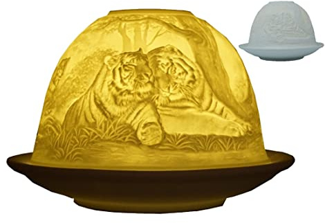 Teelicht Windlicht Dome Light Tiger Wildkatze Raubkatze Katze