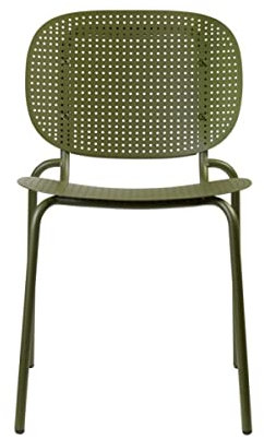 Scab Design Stuhl SI-SI DOTS aus verzinktem und lackiertem Stahl mit 2 Stühlen (Olivgrün, ohne Armlehnen)