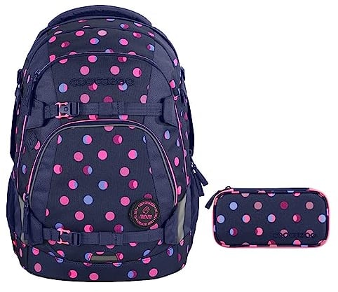 coocazoo MATE Schulrucksack-Set 2tlg inkl. Schlamperbox (Reflective Moons)