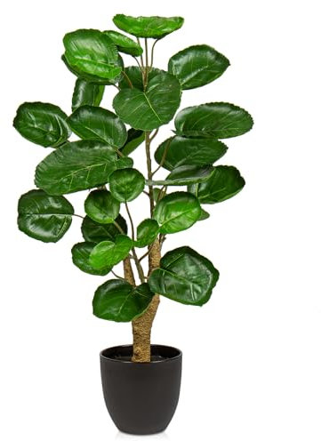 Hollyone 68CM Tall Artificial Polyscias Fabian Fake Money Tree Indoor, Large Faux Greenery Decorative Artificial Plant for Home Decor, Office, Living Room, Kitchen, Bedroom, Bathroom Decorations