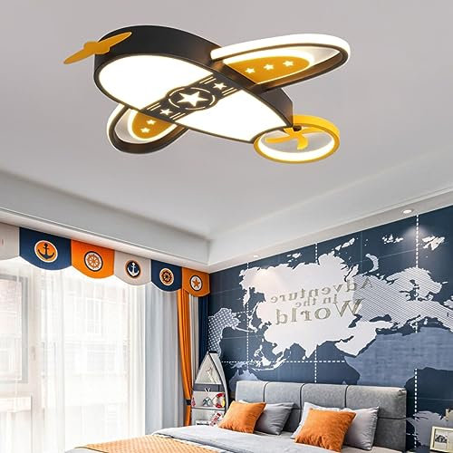 DHGIE LED Lampen Deckenlampen Deckenlampe Für Kinder Flugzeugdesign Kinderlampe Deckenleuchte Dimmbar Mit Fernbedienung Lampe Für Schlafzimmer Wohnzimmer Kinderzimmer 48W 52CM 3000-6000K