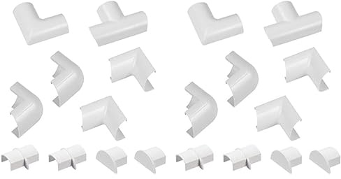 D-Line Mini Cable Trunking Clip-Over Accessory Multipack | Join Multiple Lengths of 30x15mm Mini Cable Cover | 10 Piece Electrical Trunking Accessory Multipack - White (Pack of 2)