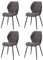 GrandCA HOME Lot de 4 Chaises de Salle à Manger, Chaises de Cuisine Nordiques, Chaises Rembourrées avec Pieds en Métal, Coussins en Tissu Losange, Gris foncé-R