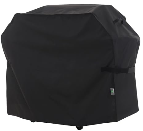 F&J Outdoors Schutzhülle für Grills Schwerlast Wasserdicht UV-beständig Reißfest Verblassungsfest für Barbecue-Grills mit 2 Brennern 121,9cmx68,6cmx109,2cm,Schwarz.