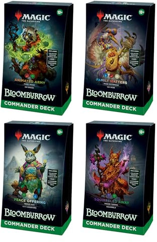 Magic: The Gathering Bloomburrow Commander Deck Bundle - Includes All 4 Decks (Animated Army, Family Matters, Peace Offering, and Squirreled Away)