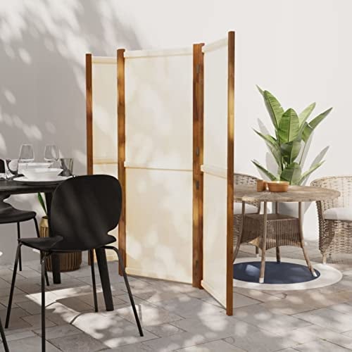 BaraSh 4-TLG. Raumteiler Cremeweiß 280x180 cm Room Divider Paravent Outdoor Wetterfest