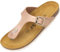 Palado Zehentrenner Damen Kos Metallic – gefertigt in Spanien – Obermaterial mit metallischer Optik – Weichfußbett – Veloursleder-Decksohle Kupfer UK3,5 - EU36